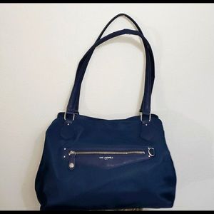 Karl Lagerfeld Triple Compartment Blue Nylon Bag…